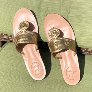 Jack Rogers Capri Demi Wedge Sandals Gold